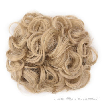 MYZYR Elastic Chignon Hairpiece Curly Messy Bun Mix Gray Natural Chignon Synthetic Hair Extension Chic and Trendy